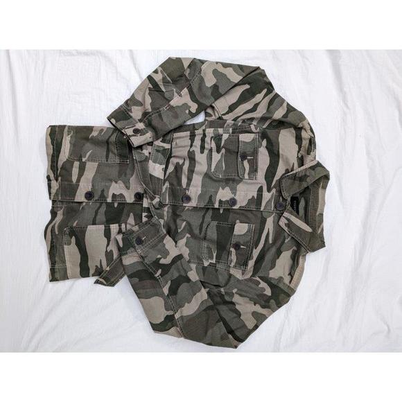 NWOT TALBOTS Cotton Jacket Button-up Camo Cargo Sz XL - Picture 3 of 9